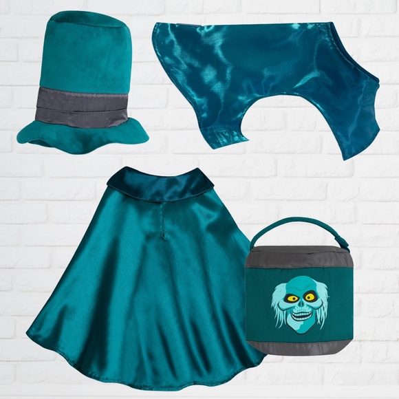 Disney Dog Nwt Haunted Mansion Hatbox Ghost Pet Costume And Toy Set